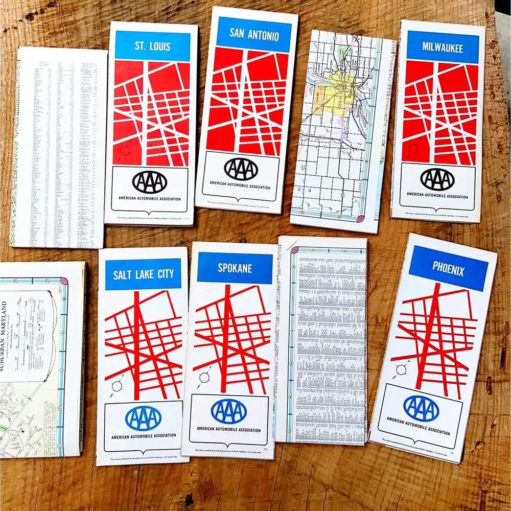 Vintage 1971 1975 1970's Road map AAA Automobile Club HTF One Owner Cities 10